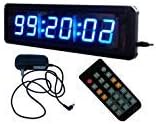 BestLED Blue Color 1.8" High Character LED Countdown/up Wall Clock 12/24-Hour Display Real Time Clock in Hours Minutes Seconds Remote Control