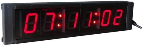 BestLED LED Digital Wall Clock 1" High 6 Digits Countdown Clock Support 12/24-Hour Display Red Color LED Countdown Clock IR Remote Control
