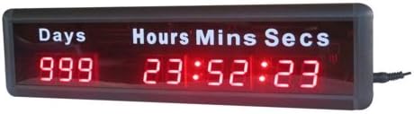 BestLED 1" 9 Digits LED Countdown/up Clock with Days HRS Mints SECS Clock Max Up to 1000 Days Countdown/up IR Remote Control