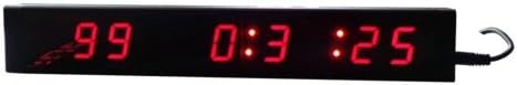 BESTLED Mini 1" 9 Digits Indoor LED Digital Wall Countdown Clock Day Counts 12/24 Hour Format Remote Control,Red