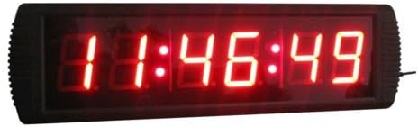 BestLED 3" 6 Digits Red LED Wall Clock Remote Control Digital Countdown/up in Hours Minutes Seconds