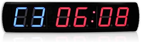 4 Inch 6 Digits Wall Mounted Display Digital Led Clock Boxing Countdown Timer with Seconds Gym Digital Timer