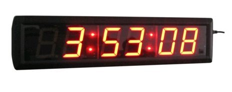 Large Wall Clock 2.3" High Character 6 Digits Red Color LED Digital Clock 12/24-Hour Display Real Time Clock Support Countdown/up Function in Hours Minutes Seconds