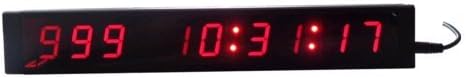 BESTLED Mini 1" 9 Digits Indoor LED Digital Wall Countdown Clock Day Counts 12/24 Hour Format Remote Control,Red