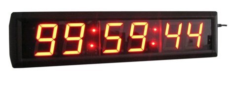 Large Wall Clock 2.3" High Character 6 Digits Red Color LED Digital Clock 12/24-Hour Display Real Time Clock Support Countdown/up Function in Hours Minutes Seconds