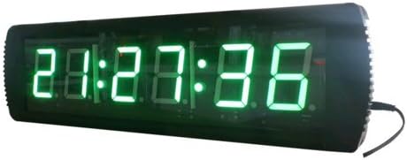 BestLED Large LED Digital Wall Clock Green Color 3" High Character Support 12/24-Hour Display with Countdown/up Function Remote Control Ultra Brightness Aluminum Case