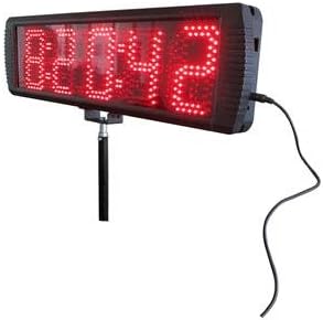 GOODRELIISH Portable 5" 5 Digits LED Race Timing Clock H:MM:SS Format for Running Events,Red