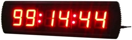 BestLED 3" 6 Digits Red LED Wall Clock Remote Control Digital Countdown/up in Hours Minutes Seconds