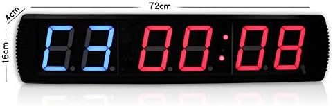4 Inch 6 Digits Wall Mounted Display Digital Led Clock Boxing Countdown Timer with Seconds Gym Digital Timer