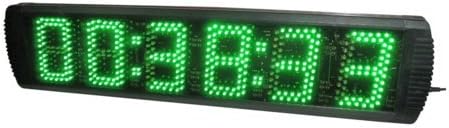 BESTLED LED Race Timing Clock for Sports Events 5" High Character LED Race Timing Clock Green Color Support Countdown/up Function and Real Time Clock Function IR Remote Control Aluminum Case