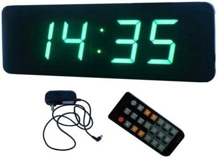 BestLED Green Color 4 Digits 2.3" Indoor LED Countdown Clock Support 12/24-Hour Display Digital Wall Mounted Clock Max 99 Minutes 59 Seconds