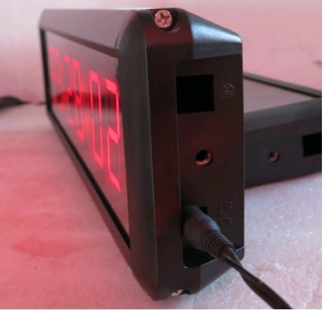 BESTLED LED Digital Clock 1.8" High Character 12/24-Hour Display Support Countdown/up Timer Function in Hours Minute Seconds Remote Control Ultra Bright Red Color