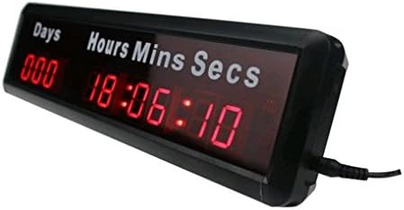 BestLED 1" 9 Digits LED Countdown/up Clock with Days HRS Mints SECS Clock Max Up to 1000 Days Countdown/up IR Remote Control