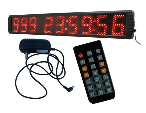 5" High Character 9 Digits LED Days Countdown Wall Clock Max Count up to 1000 Days IR Remote Control