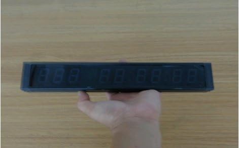 BESTLED Mini 1" 9 Digits Indoor LED Digital Wall Countdown Clock Day Counts 12/24 Hour Format Remote Control,Red