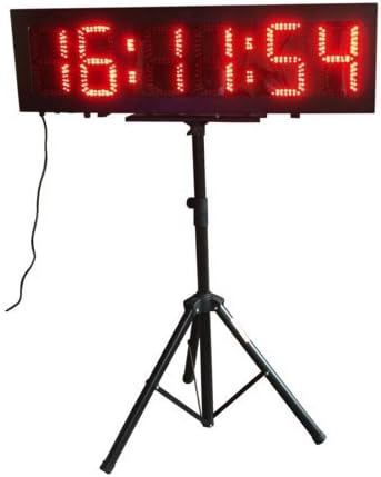BESTLED Double Sided Door Open Mantainence Design IP64 Cabinet 8" High Character Hours Minutes Seconds Format LED Running Events Timing Clock Countdown Timer with Tripod and Remote Control