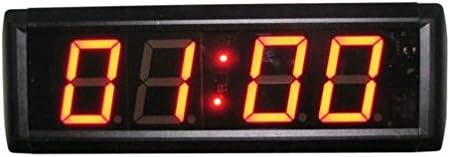 BestLED 2.3" 4 Digits LED Digital Clock Countdown/up Function 12/24 Hour Display IR Remote Control,Red