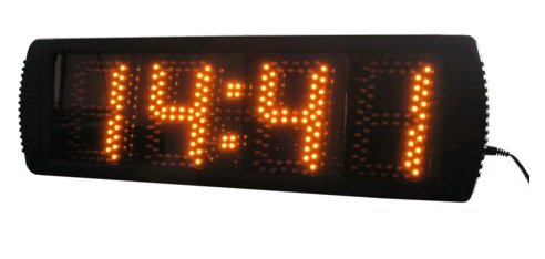 BestLED Semi-Outdoor LED Digital Wall Clock 5" High Character 12/24-Hour Display Support Countdown/up Function in Minutes Seconds Large LED Race Timing Clock Yellow Color