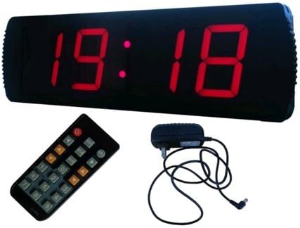BESTLED 4" 4 Digits Remote Control Digital LED Wall Clock Countdown/up 12/24 Hour Display