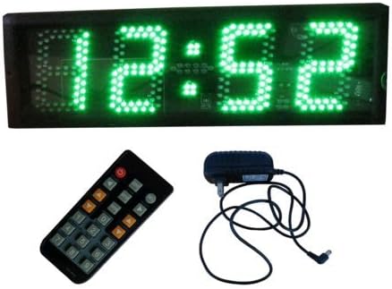 5" 4 Digits LED Digital Clock Semi-Outdoor Use Green Color IR Remote Control Support Minutes Seconds Countdown/up