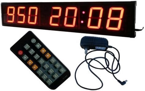 BESTLED 4" High Character 7 Digits LED Days Countdown Timer with Hours Minutes Countdown/up Wall Clock Support Days Countdown Plus Regular Clock Function IR Remote Control