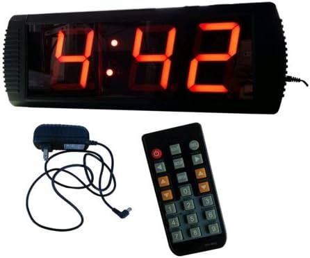 BESTLED Large Indoor LED Countdown/up Timer 4" High Character LED Countdown Clock 3 Digits in Minutes Seconds Format Count Max up to 9 Minutes 59 Seconds IR Remote Control
