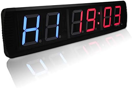 4 Inch 6 Digits Wall Mounted Display Digital Led Clock Boxing Countdown Timer with Seconds Gym Digital Timer