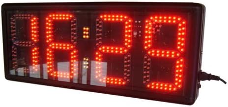 BestLED LED Time and Temperature Sign 8" High Character for Outdoor/Indoor IR Remote Control Countdown Wall Clock LED Display with MM-DD or DD-MM Date Calendar
