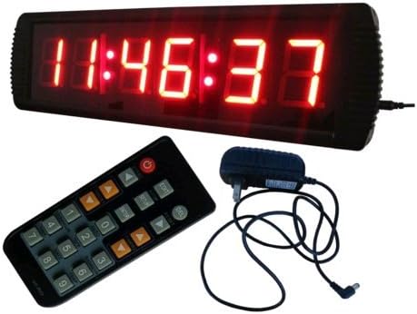 BestLED 3" 6 Digits Red LED Wall Clock Remote Control Digital Countdown/up in Hours Minutes Seconds