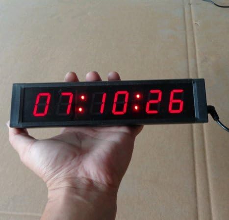 BestLED LED Digital Wall Clock 1" High 6 Digits Countdown Clock Support 12/24-Hour Display Red Color LED Countdown Clock IR Remote Control