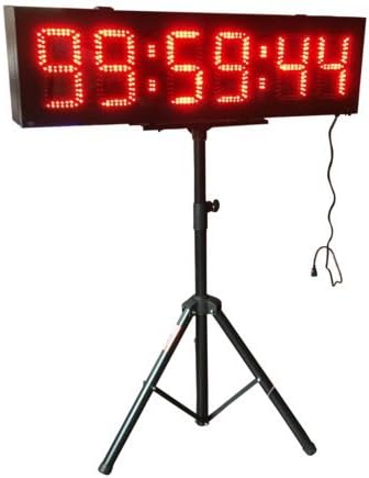 BESTLED Double Sided Door Open Mantainence Design IP64 Cabinet 8" High Character Hours Minutes Seconds Format LED Running Events Timing Clock Countdown Timer with Tripod and Remote Control