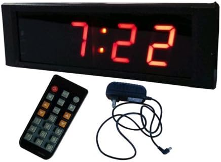 BESTLED LED Digital Wall Clock 1" High Character 4 Digits LED Countdown/up Clock 12/24 Hour Display