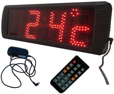 BestLED 5" Semi-Outdoor LED Wall Digital Clock Time and Temperature Display Support Real time Countdown/up