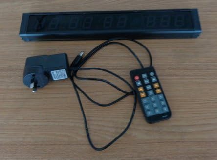 BESTLED Mini 1" 9 Digits Indoor LED Digital Wall Countdown Clock Day Counts 12/24 Hour Format Remote Control,Red