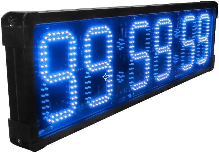 Godrelish 8-inch Double Sided Hours Minutes Seconds LED Race Timing Clock Support Countdown/up Timer Running Events Countdown/up with Tripod Blue Color