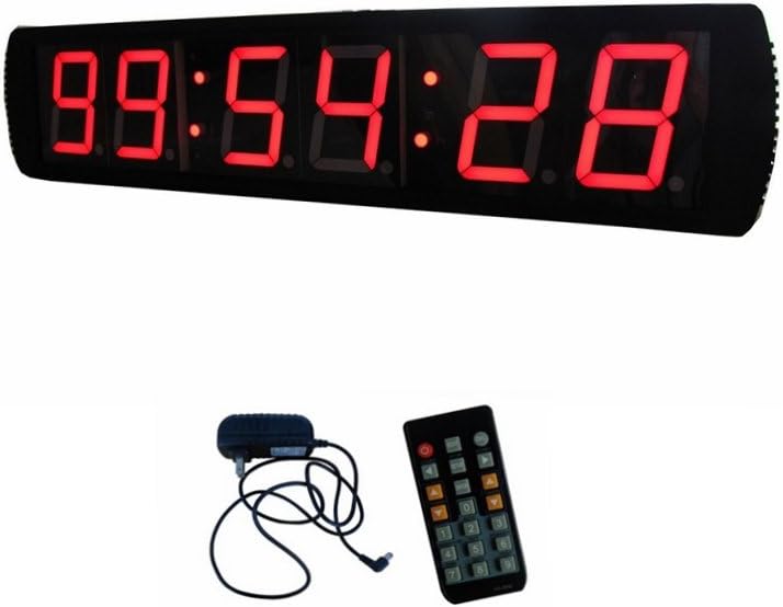 4'' Large 6 Digits LED Wall Clock Countdown/up Timer HH:MM:SS Red Color