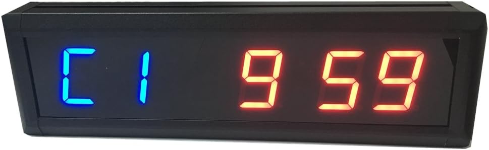 Godrelish Internal Training Timer Gym Boxing Tabata Stopwatch Led Wall Clock for Fitness W/Remote Control