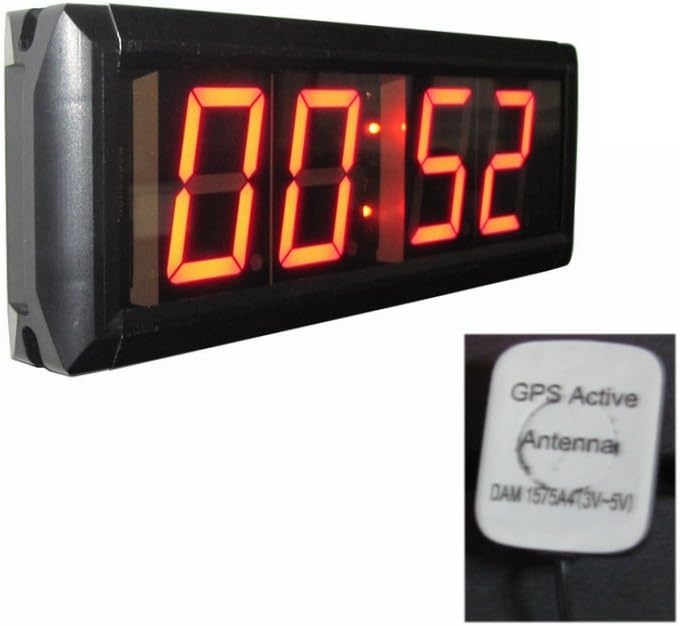 2.3" 4 Digits LED Wall Clock w/GPS and IR Remote Control Red Color