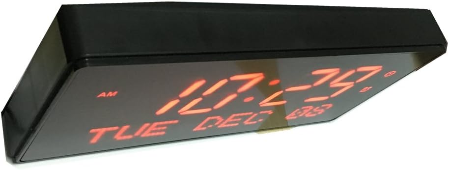 Godrelish Digital Led Calendar Clock IR Remote Control Red Alarm Clock with Day and Date