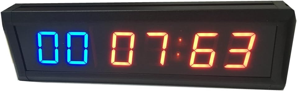 Godrelish Internal Training Timer Gym Boxing Tabata Stopwatch Led Wall Clock for Fitness W/Remote Control