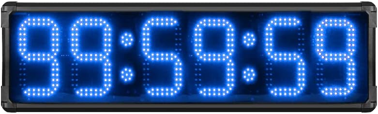 Godrelish 8-inch Double Sided Hours Minutes Seconds LED Race Timing Clock Support Countdown/up Timer Running Events Countdown/up with Tripod Blue Color