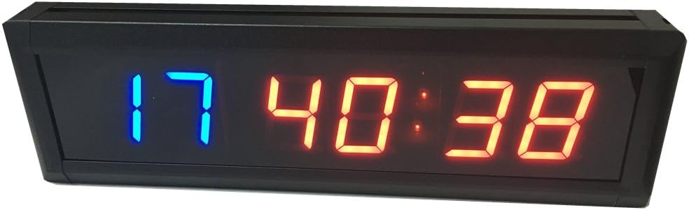 Godrelish Internal Training Timer Gym Boxing Tabata Stopwatch Led Wall Clock for Fitness W/Remote Control