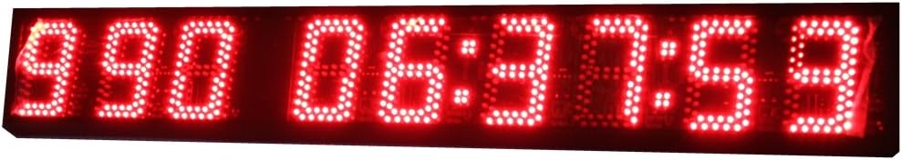 Godrelish Giant 5" High Character 9 Digits LED Days Countdown Clock Max Count up to 1000 Days IR Remote Control Red Color