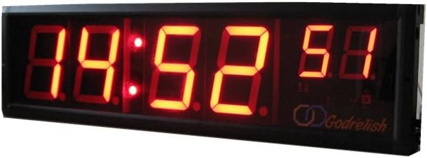 Godrelish 4-inch Hours Minutes(HH:MM) 2.3-inch Seconds(ss) LED Wall Clock for Home Office LED Countdown/up Timer with Remote Control