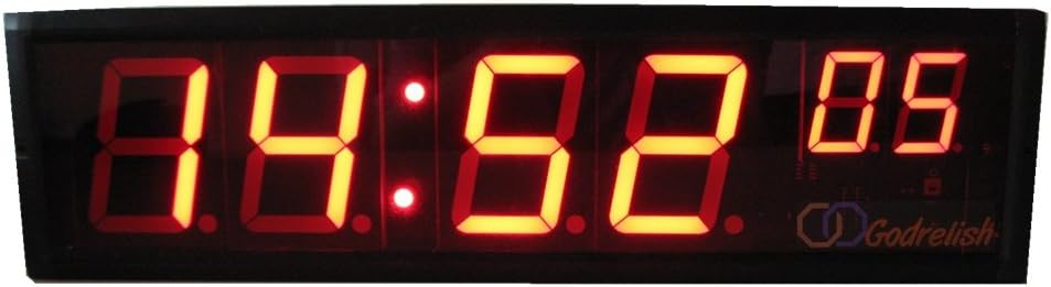 Godrelish 4-inch Hours Minutes(HH:MM) 2.3-inch Seconds(ss) LED Wall Clock for Home Office LED Countdown/up Timer with Remote Control