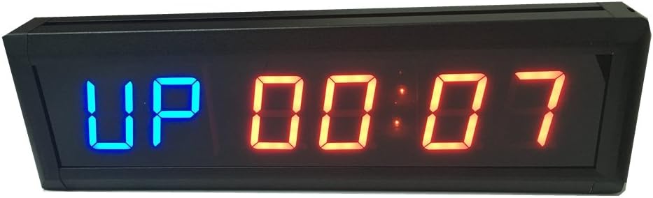 Godrelish Internal Training Timer Gym Boxing Tabata Stopwatch Led Wall Clock for Fitness W/Remote Control