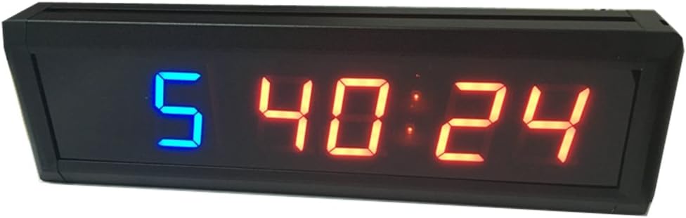 Godrelish Internal Training Timer Gym Boxing Tabata Stopwatch Led Wall Clock for Fitness W/Remote Control