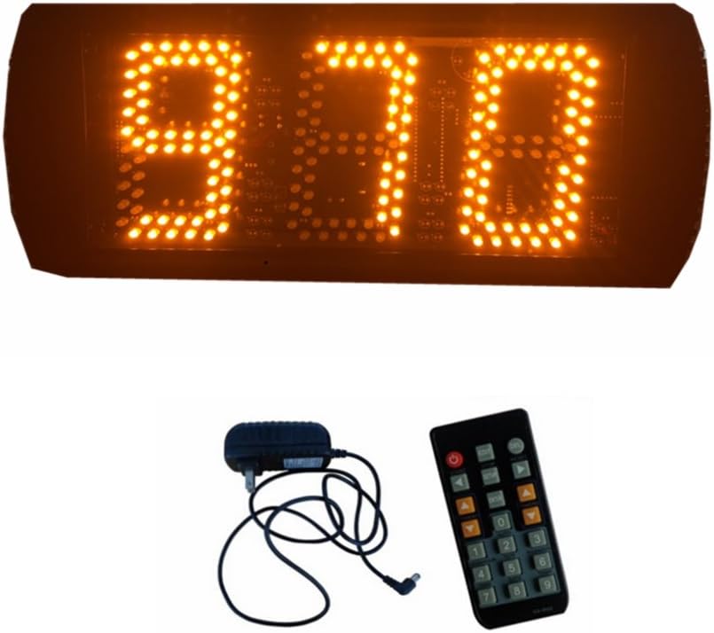 Godrelish 5" 3 Digits LED Seconds Countdown Timer Support Max 999 Seconds Countdown or up IR Remote Control Yellow Color