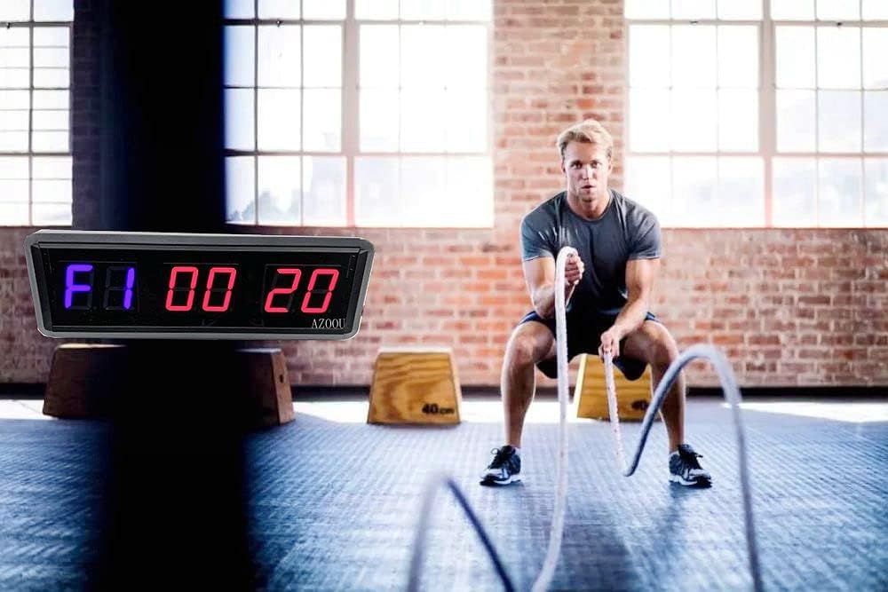 Personal Tailor AZOOU Interval Gym Timer Clock with Countdown countup Stopwatch for Interval and Tabata HIIT EMOM MMA Boxing Interval Training and so on