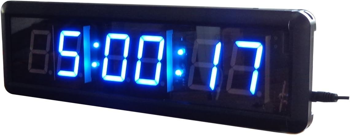Godrelish 1.8-inch LED Countdown/up Timer 12/24-Hour Display Real Time Clock in Hours Minutes Seconds Blue Color